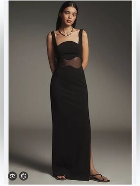 Misha The Damita Gown Sleeveless Sheer Panel Crepe Maxi Dress